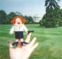 Scully Finger Puppet in the White House grounds